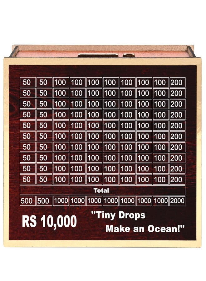 KARNI CRAFT Money/Piggy Bank, Modern Money Box, Coin Box with Carved Design for Kids/Children, Savings Challenge Box, Cashbox, Cash Vault Wooden Savings Box, Wooden Coin Piggy Bank - Image 1